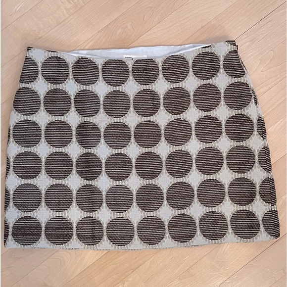 NWT Milly Coconut Brown Circle Print Mini Skirt - Picture 2 of 7